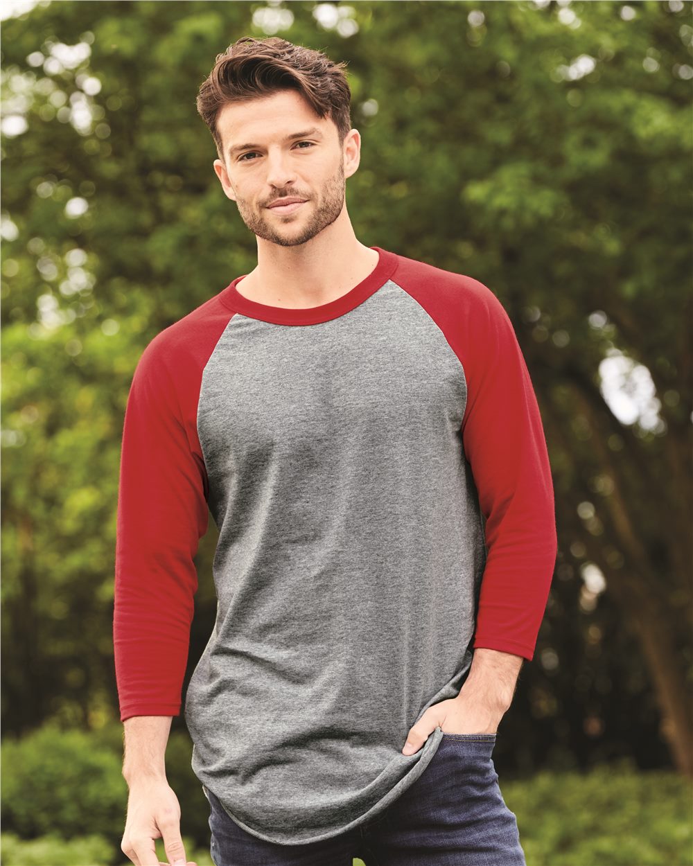 Unisex Three-Quarter Raglan Sleeve Baseball Jersey T-Shirt - 4420