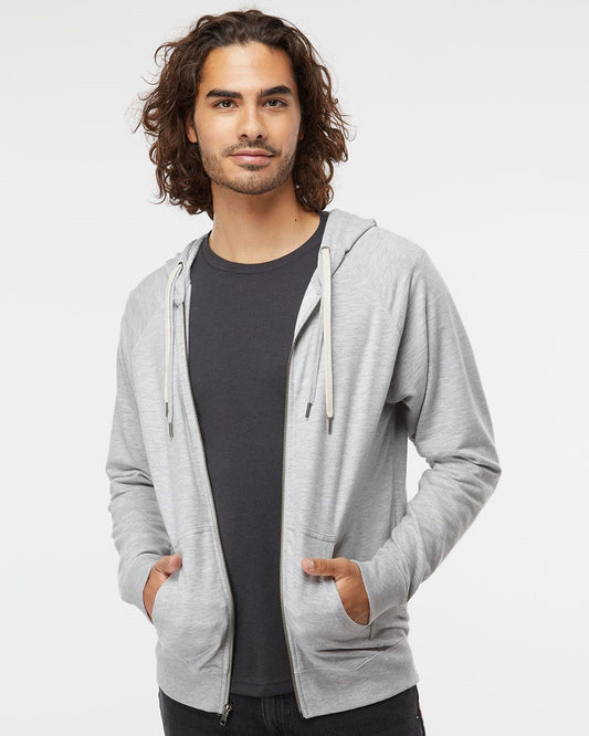 Icon Unisex Lightweight Loopback Terry Full-Zip Hooded Sweatshirt - SS1000Z
